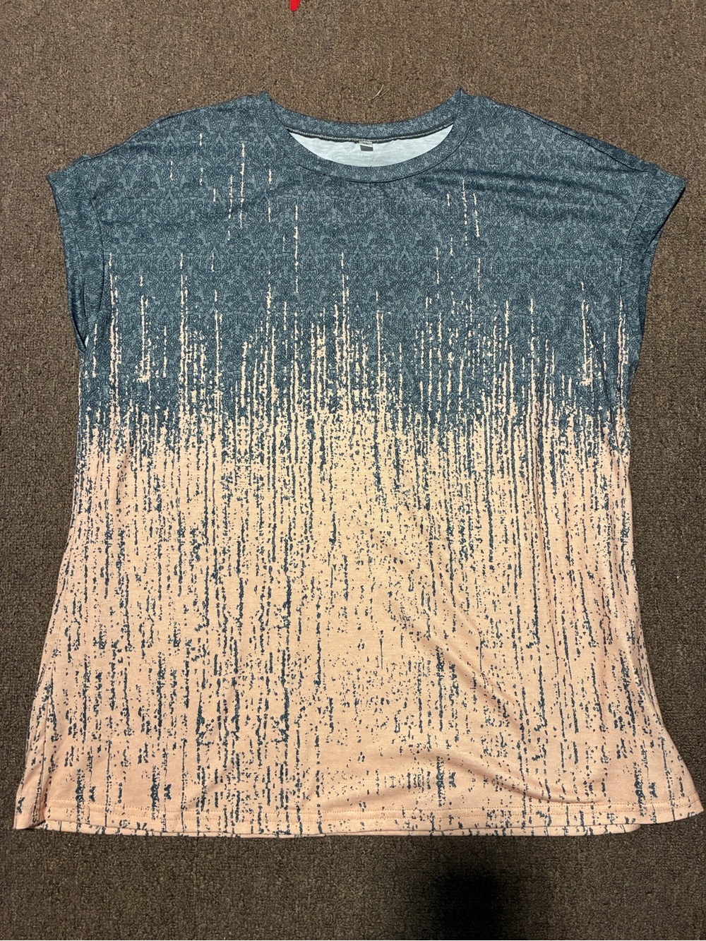 Relaxed Dip-Dye Print Women’s Tee in Blue and Peach